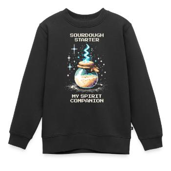 Le levain : mon âme sœur | Cuisson du pain - Sweat Premium enfant bio - noir - Devant - AI Model Kid Female (0cm)