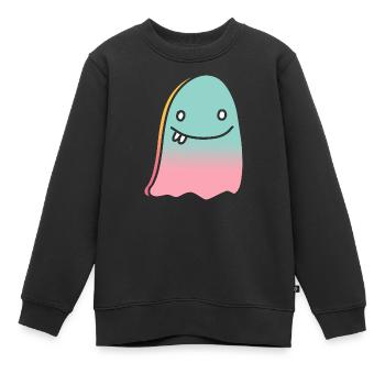 Ghost doodle gradient - Kids Premium Organic Sweatshirt - black - Front - AI Model Kid Female (0cm)