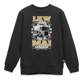 Anniversaire du chauffeur routier : mai - Sweat Premium enfant bio - noir - Devant - AI Model Kid Female (0cm)