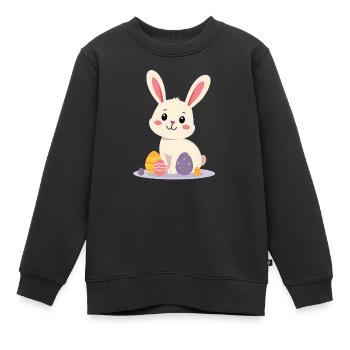 Osterhase - Kinder Premium Organic Sweatshirt - Schwarz - Vorne - AI Model Kid Female (0cm)