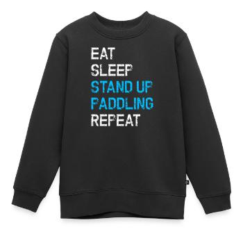 Mange, dors, lève-toi, pagaye, répète le SOU. - Sweat Premium enfant bio - noir - Devant - AI Model Kid Female (0cm)