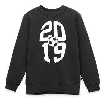 7 JAHRE JAHRGANG 2019 FUßBALL 7. GEBURTSTAG - Kinder Premium Organic Sweatshirt - Schwarz - Vorne - AI Model Kid Female (0cm)