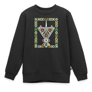 Bijoux de Kabylie - Sweat Premium enfant bio - noir - Devant - AI Model Kid Female (0cm)