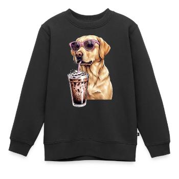 Golden retriever - Sweat Premium enfant bio - noir - Devant - AI Model Kid Female (0cm)