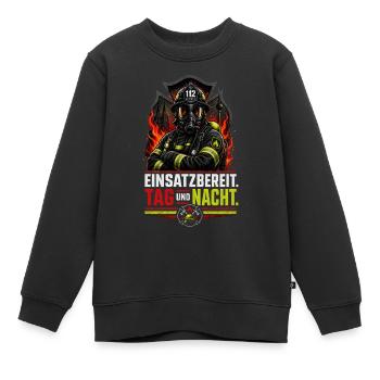 Feuerwehr - Kinder Premium Organic Sweatshirt - Schwarz - Vorne - AI Model Kid Female (0cm)