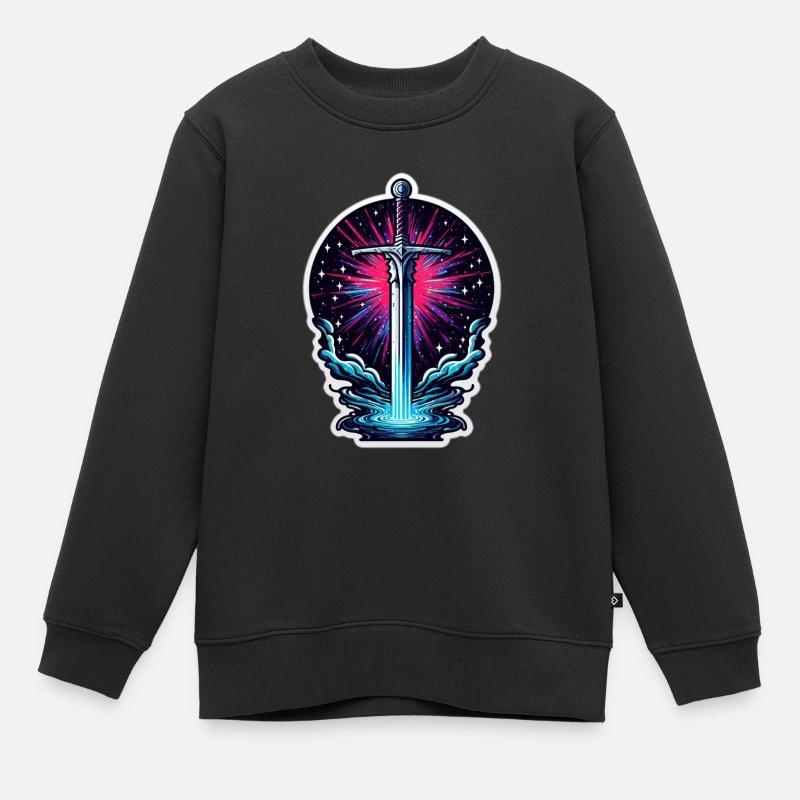 Galaxy Sword - Kinder Premium Organic Sweatshirt - Schwarz