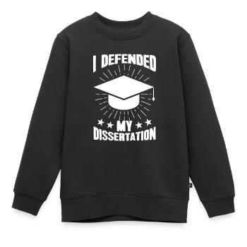 Dissertation PhD PhD Exam Gift - Kids Premium Organic Sweatshirt - black - Front - AI Model Kid Female (0cm)
