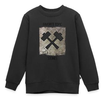 Tailleur de pierre sculpteur sur pierre disant - Sweat Premium enfant bio - noir - Devant - AI Model Kid Female (0cm)