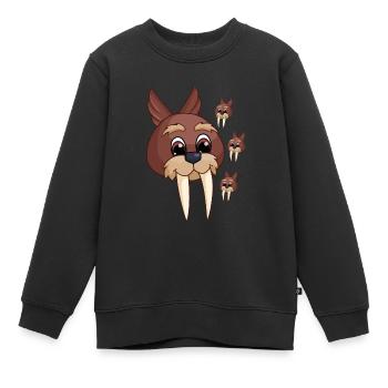 Morsekopf Tierliebhaber Walross - Kinder Premium Organic Sweatshirt - Schwarz - Vorne - AI Model Kid Female (0cm)