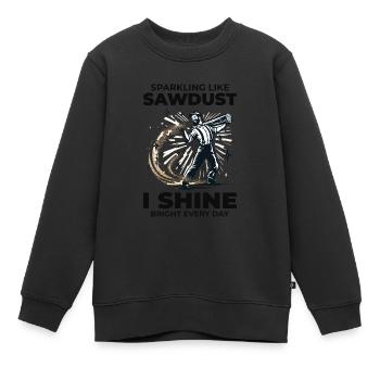 Bûcheron Menuisier Bûcheron Charpentier Sciure de bois - Sweat Premium enfant bio - noir - Devant - AI Model Kid Female (0cm)