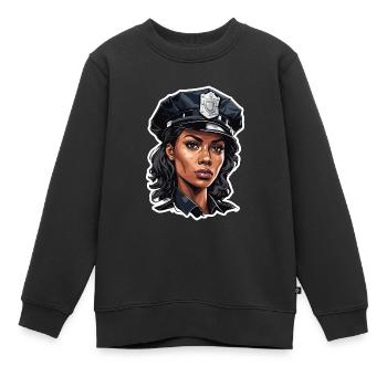 Polizei / Einsatz / Beruf / Job / Einsatzkräfte - Kinder Premium Organic Sweatshirt - Schwarz - Vorne - AI Model Kid Female (0cm)