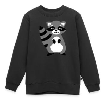 Waschbär Tierkind Raccoon animal child Geschenk - Kinder Premium Organic Sweatshirt - Schwarz - Vorne - AI Model Kid Female (0cm)
