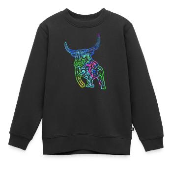 Stier - Sternzeichen Stier - Ich bin Stier - Bulle - Kinder Premium Organic Sweatshirt - Schwarz - Vorne - AI Model Kid Female (0cm)