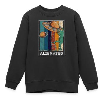 Aliens Raumschiff Erdling - Kinder Premium Organic Sweatshirt - Schwarz - Vorne - AI Model Kid Female (0cm)