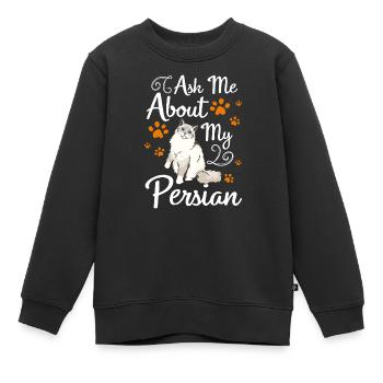 Perser Katzenfreund Katzenlady - Kinder Premium Organic Sweatshirt - Schwarz - Vorne - AI Model Kid Female (0cm)
