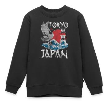 Escapade citadine en Asie - Sweat Premium enfant bio - noir - Devant - AI Model Kid Female (0cm)
