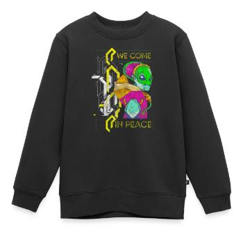 Futuriste néon futuriste - Sweat Premium enfant bio - noir - Devant - AI Model Kid Female (0cm)