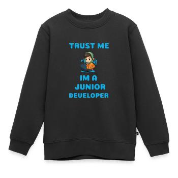 Trust Me Im A Junior Developer - Kinder Premium Organic Sweatshirt - Schwarz - Vorne - AI Model Kid Female (0cm)
