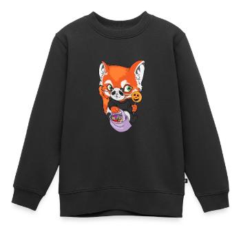 Halloween Fuchs mit Panda Maske und Panda Kostüm - Kinder Premium Organic Sweatshirt - Schwarz - Vorne - AI Model Kid Female (0cm)
