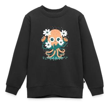 Tentacules affectueux 3 - Sweat Premium enfant bio - noir - Devant - AI Model Kid Female (0cm)