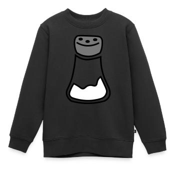 Idée cadeau salière - sel et poivre - Sweat Premium enfant bio - noir - Devant - AI Model Kid Female (0cm)