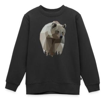 Tier Braunbär Wildnis - Kinder Premium Organic Sweatshirt - Schwarz - Vorne - AI Model Kid Female (0cm)
