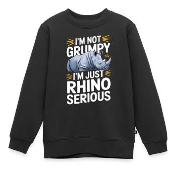 Rhinocéros Rhinocéros - Sweat Premium enfant bio - noir - Devant - AI Model Kid Female (0cm)