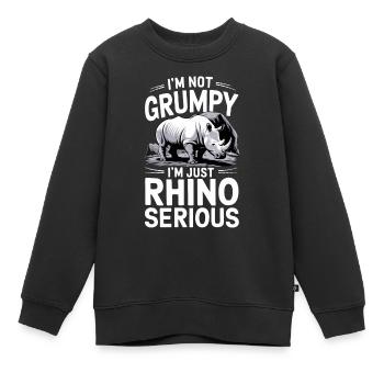 Rhinocéros Rhinocéros - Sweat Premium enfant bio - noir - Devant - AI Model Kid Female (0cm)
