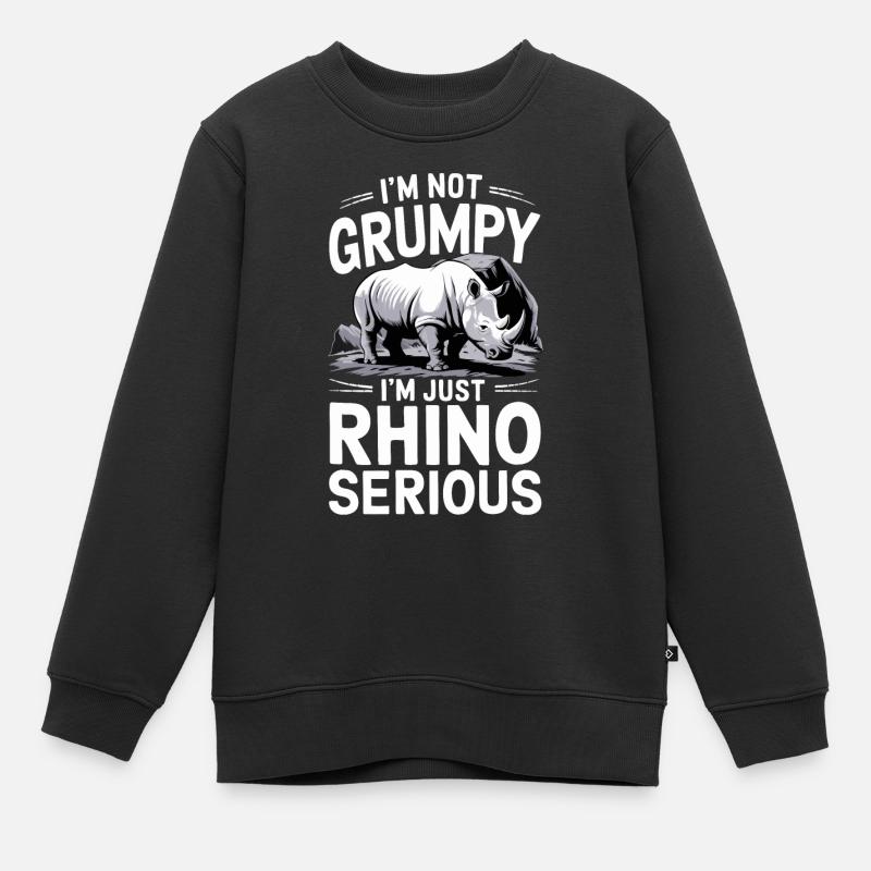 Nashorn Rhinozeros - Kinder Premium Organic Sweatshirt - Schwarz