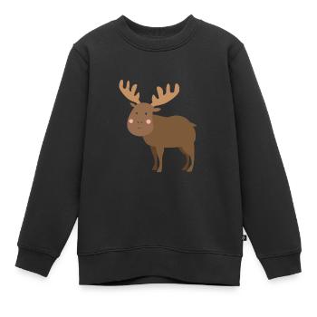 Orignal doux - Sweat Premium enfant bio - noir - Devant - AI Model Kid Female (0cm)