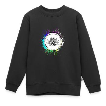Icône d’icône de nénuphar - Sweat Premium enfant bio - noir - Devant - AI Model Kid Female (0cm)