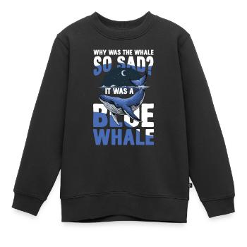 Why Was The Whale So Sad It Was A Blue Whale - Kinder Premium Organic Sweatshirt - Schwarz - Vorne - AI Model Kid Female (0cm)