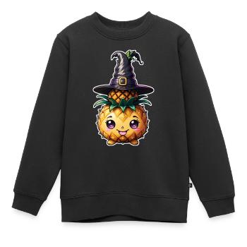 Happy Halloween Pineapple with Magic Hat - Kids Premium Organic Sweatshirt - black - Front - AI Model Kid Female (0cm)