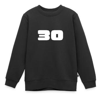 30. 30 ANS. 30e ANNIVERSAIRE. ANNIVERSAIRE 30 ANS. - Sweat Premium enfant bio - noir - Devant - AI Model Kid Female (0cm)