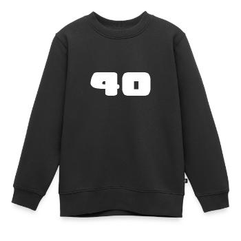 40. 40 ANS. 40e ANNIVERSAIRE. ANNIVERSAIRE 40 ANS. - Sweat Premium enfant bio - noir - Devant - AI Model Kid Female (0cm)