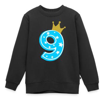 9 Krone 9. Geburtstag 9 Jahre - Kinder Premium Organic Sweatshirt - Schwarz - Vorne - AI Model Kid Female (0cm)