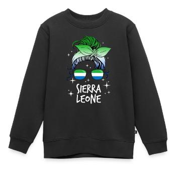 Sierra Leone - Kinder Premium Organic Sweatshirt - Schwarz - Vorne - AI Model Kid Female (0cm)