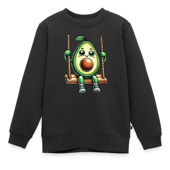 Süße Avocado Schaukel Spielplatz Cartoon - Kinder Premium Organic Sweatshirt - Schwarz - Vorne - AI Model Kid Female (0cm)
