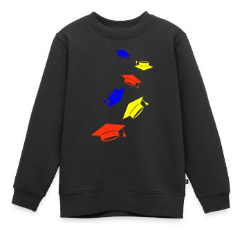 Student Abschluss - Kinder Premium Organic Sweatshirt - Schwarz - Vorne - AI Model Kid Female (0cm)