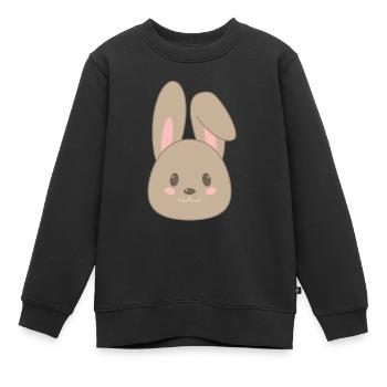 Lapin - Sweat Premium enfant bio - noir - Devant - AI Model Kid Female (0cm)