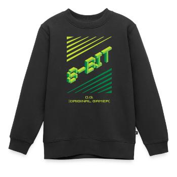 8 bit gamer o.g. original gamer gamer player pc - Kids Premium Organic Sweatshirt - black - Front - AI Model Kid Female (0cm)