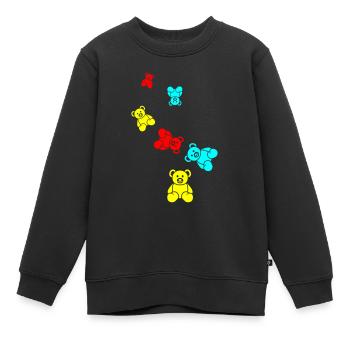 Ours en peluche - Sweat Premium enfant bio - noir - Devant - AI Model Kid Female (0cm)