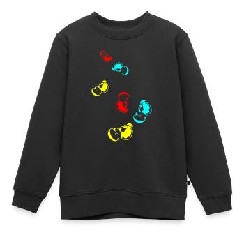 Apfel icon vitamine - Kinder Premium Organic Sweatshirt - Schwarz - Vorne - AI Model Kid Female (0cm)