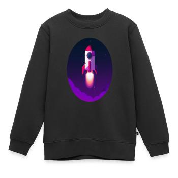 Space rocket - Kinder Premium Organic Sweatshirt - Schwarz - Vorne - AI Model Kid Female (0cm)