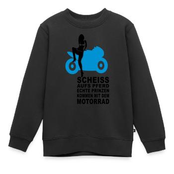 prinz auf dem motorrad - Kinder Premium Organic Sweatshirt - Schwarz - Vorne - AI Model Kid Female (0cm)