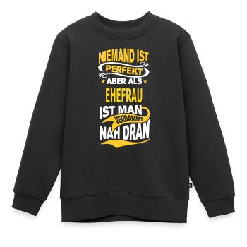 EHEFRAU - Kinder Premium Organic Sweatshirt - Schwarz - Vorne - AI Model Kid Female (0cm)