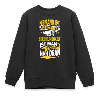 EINEM_RHEINISCH-DEUTSCHEN KALTBLUT - Kinder Premium Organic Sweatshirt - Schwarz - Vorne - AI Model Kid Female (0cm)