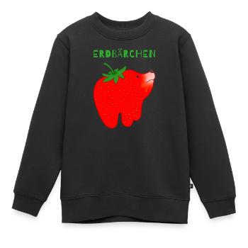 Erdbeere Schmelz Cartoon - Kinder Premium Organic Sweatshirt - Schwarz - Vorne - AI Model Kid Female (0cm)