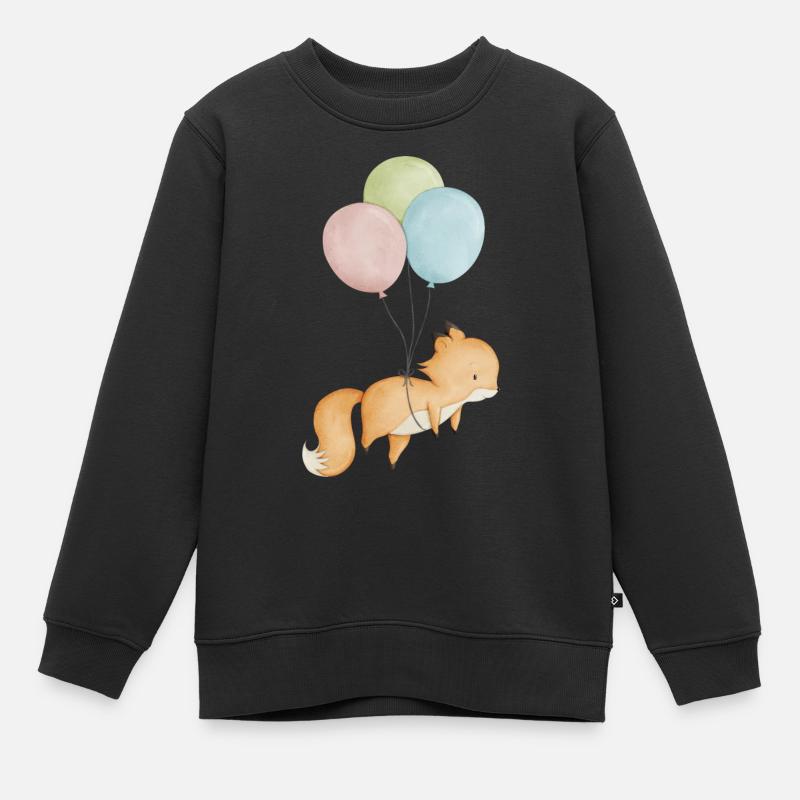 Ballon de renard bébé - Sweat Premium enfant bio - noir