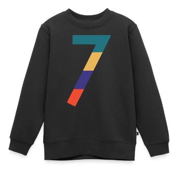 Die Zahl 7 - Kinder Premium Organic Sweatshirt - Schwarz - Vorne - AI Model Kid Female (0cm)